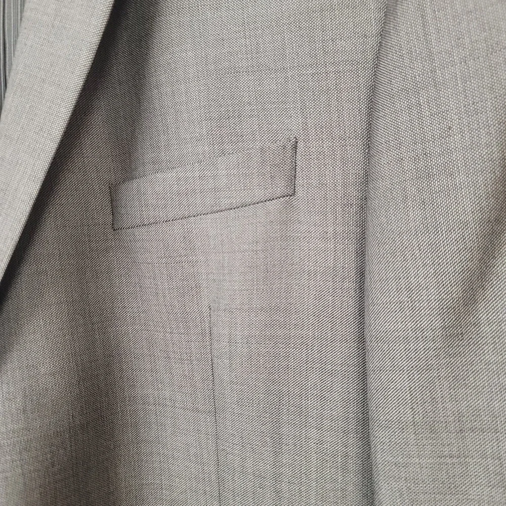 Calvin Klein Mens Slim Fit 100% Wool 2-Button Suit‎ Jacket Blazer Grey 44L